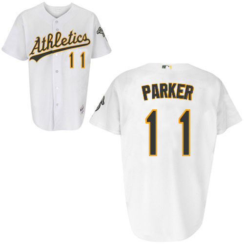 Jarrod Parker #11 Youth Baseball Jersey-Oakland Athletics Authentic Home White Cool Base MLB Jersey